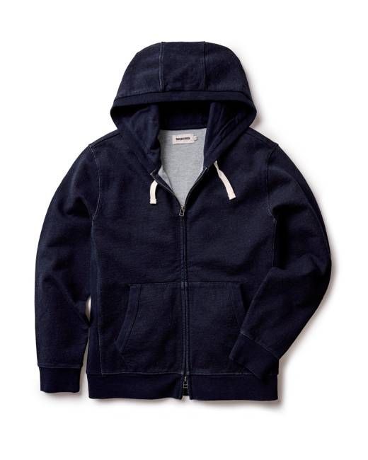 The Apres Zip Hoodie in Rinsed Indigo Terry