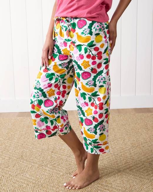 Smoothie Time - Cropped PJ Pants - Cloud