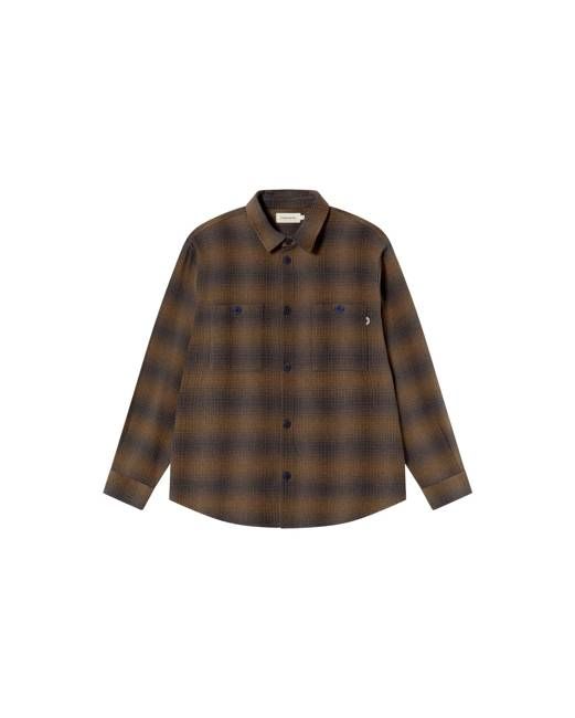 Brown navy checks Hans shirt
