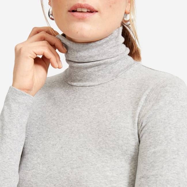 The Luxe Micro-Rib Turtleneck |  Heathered Grey