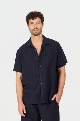 LOYLE Tencel Linen Shirt - Navy