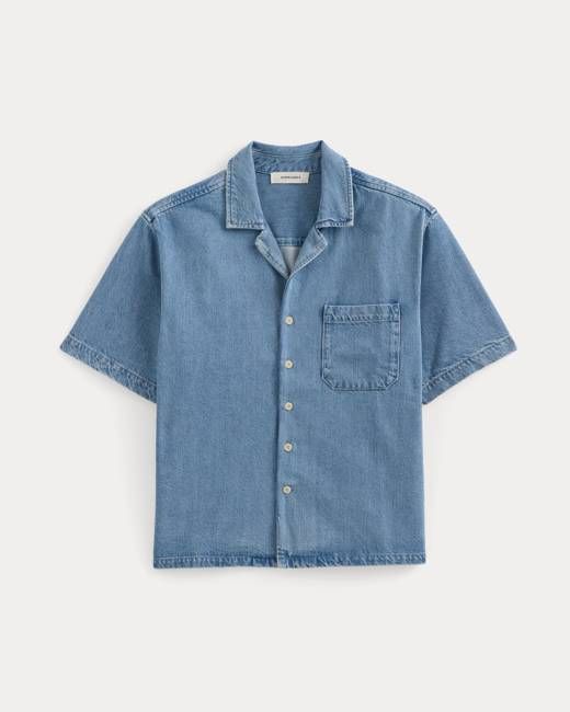 Lightweight Denim Resort Shirt | Light Indigo