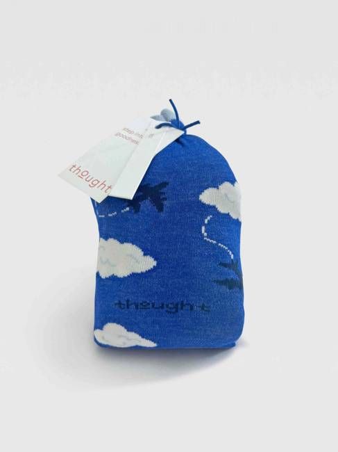 Pele Sky Balloon Organic Cotton 2 Socks Gift Bag - Cobalt Blue