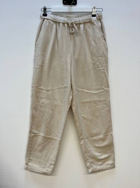 Maisie-Jane Organic Cotton Brushed Twill Trouser in Ecru M Preloved