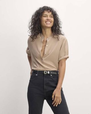 The Popover Top in Washable Silk | Chanterelle