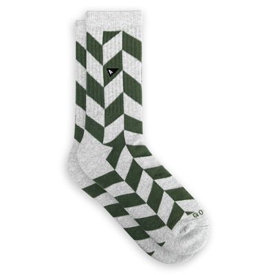 Crew Sock - Olivine Herringbone