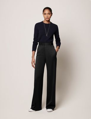 Wide Leg Suit Pant | Black