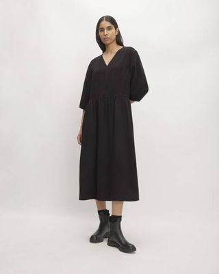 The TENCEL™ Puff-Sleeve Dress | Black