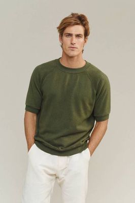 Short Sleeve Raglan Fleece Sweatshirt