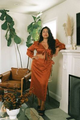 Sample Sale Valentina Skirt in Rust Extended