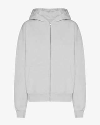 Organic Oversized Zip Hood - Faded Grey