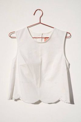 Zoe Sleeveless Shell - Scallop Hem (S)