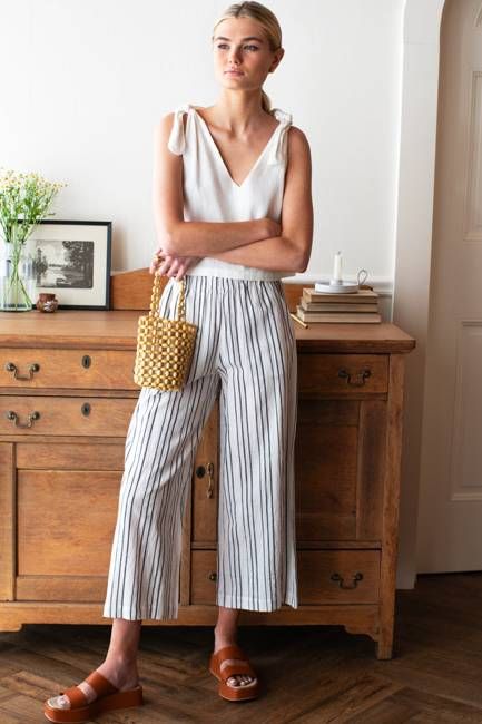 Pull On Pocket Pant - Textured Stripes