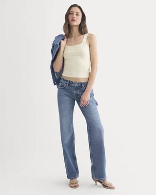 Scoop-Neck Tank in Pointelle | Lemon Icing