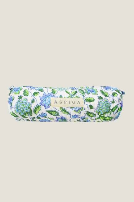 Block Print Organic Cotton Cosmetic Case | Garden Jaal Blue/Green