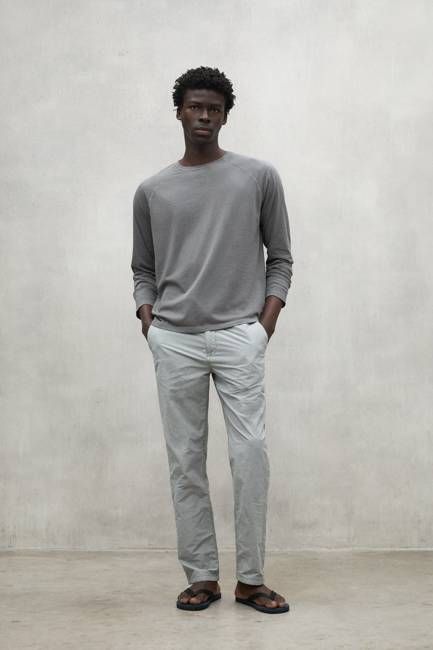 LIGHT GREY ETHIC NYLON TROUSERS