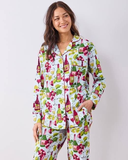 Wine Club - Long PJ Set - Vineyard Sky