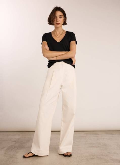Teresa Organic Cotton Wide Leg Trousers