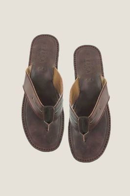 Men's Leather Flip Flop | Coffee