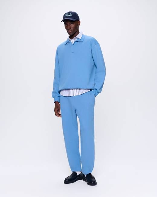 Archive Mens DNA Heavyweight Polo Sweatshirt—summit blue