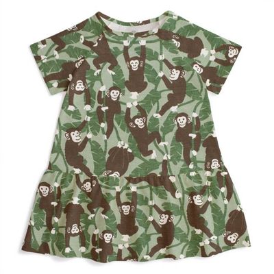 Milwaukee Dress - Chimpanzees Green