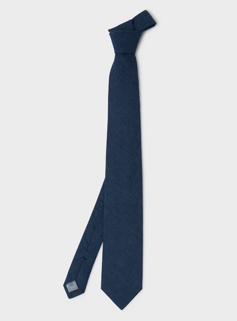Chambray Cotton Linen Como Blue Tie