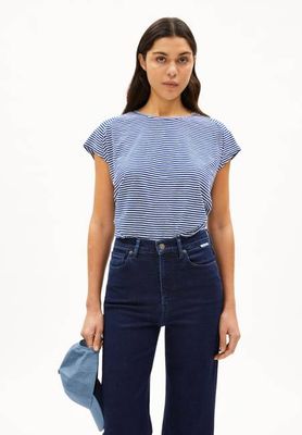 ONELIAA LOVELY STRIPES T-SHIRT | Hafermilch-Lapisblau