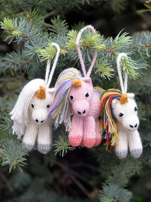 Softie Unicorn Knit Ornaments