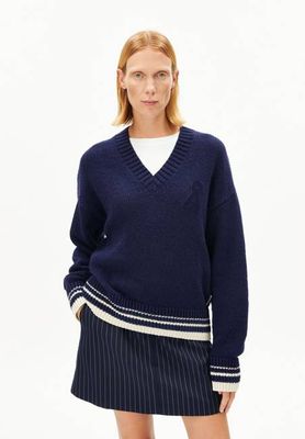 IKONISCHER Å COLLEGE-STRICKPULLOVER | marineblau-meliert