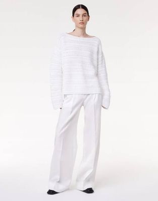 Oversized Textured Sweater - Resale | White