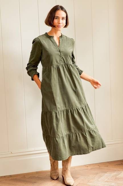 Liv Corduroy Dress | Khaki