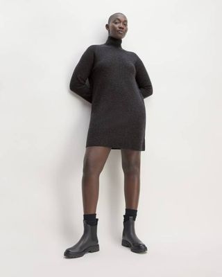 The Cozy Stretch Turtleneck Dress | Charcoal