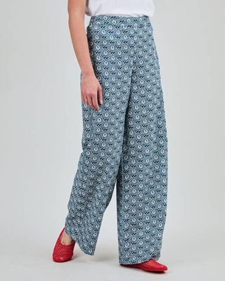 Asis Percales Daisy Weite Hose Blau