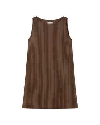 Brown striped bow Cecile dress