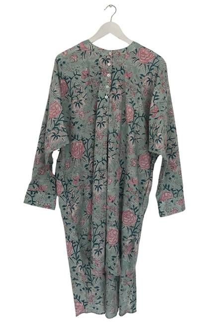 NEW! Block Print Henley Neck Kurta No. 87
