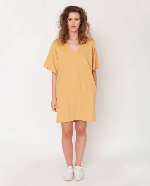 Sasha Organic Cotton Dress In Honey