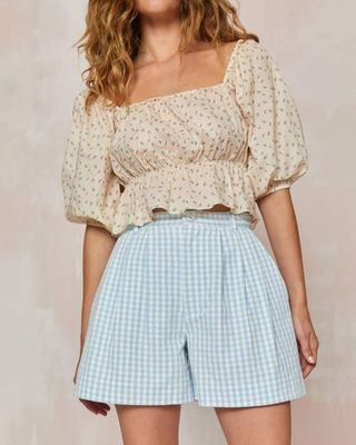 The Mara Short | Sky Gingham