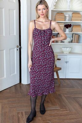 Amy Bias Sundress - Bea Flowers Merlot