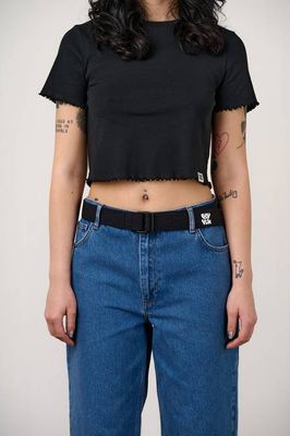 Flynn - D-Ring Cotton Webbing Belt in Black