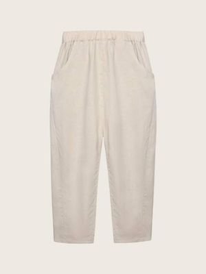 Women's Ceramic White Linen Pants