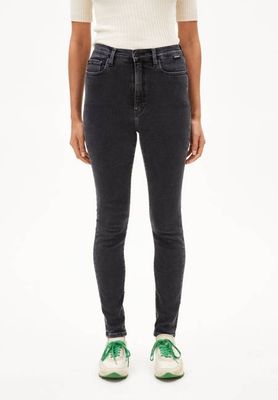 INGAA HIGH WAIST SKINNY JEAN | true black washed