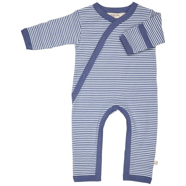 Kimono Romper (Fine Stripe) - Velvet Blue