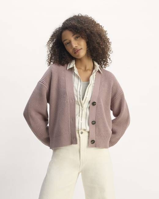 The Boxy Cardigan in Everyday Cotton | Dusty Rose