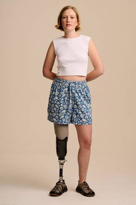 Charlie - Baumwollshorts mit blauen Muscheln