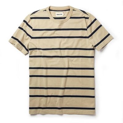 The Organic Cotton Tee in Khaki Stripe