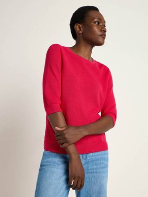 Structured half-sleeve sweater (GOTS)
