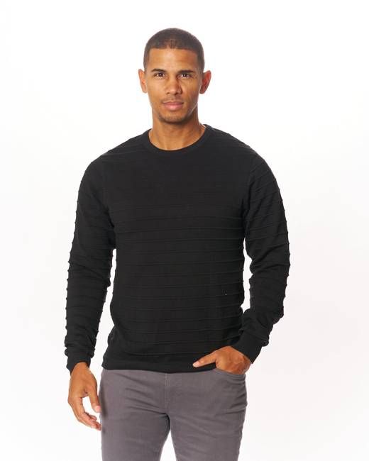 Black Pacific Ribbed Knit Sweater