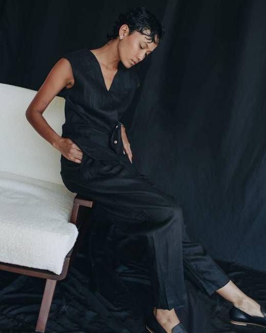 Tapered Suiting Linen Trouser