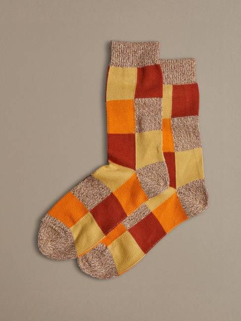 Organic Cotton Socks | Patchwork Red