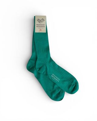 Silk Cotton Ribbed Socks in Cast Iron Railings